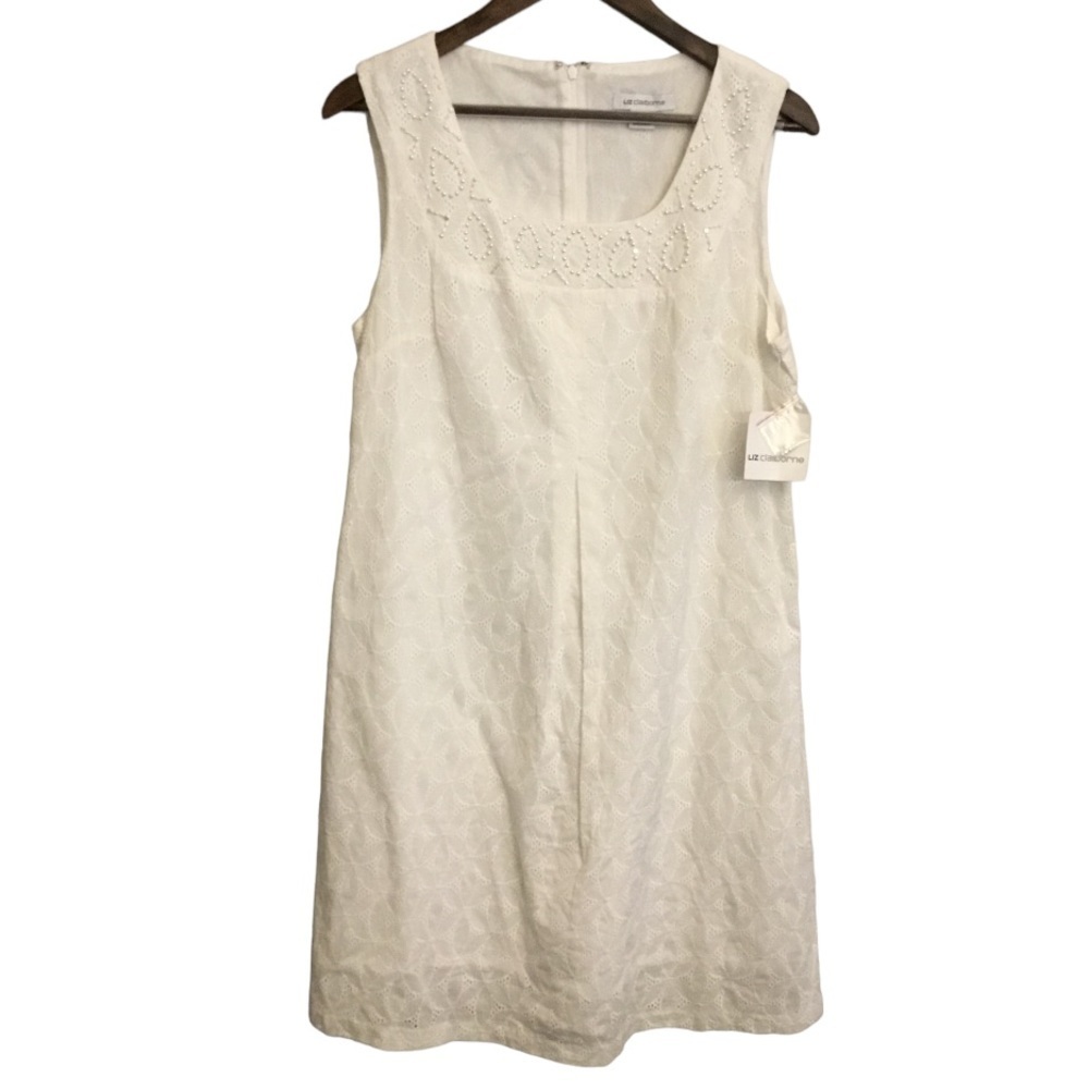 Liz Claiborne White Sleeveless Mini Dress Size 10 NWT